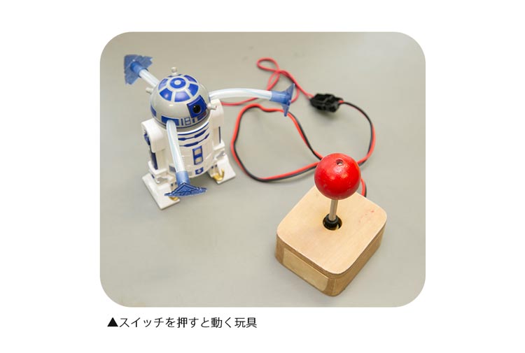 スイッチを押すと動く玩具