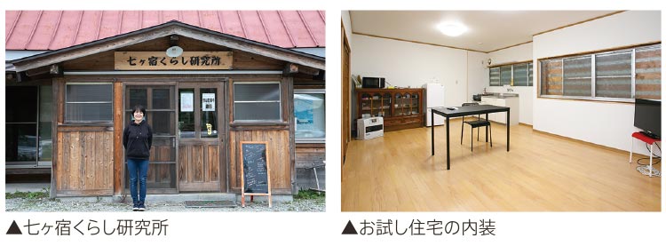 七ヶ宿くらし研究所とお試し住宅の内装