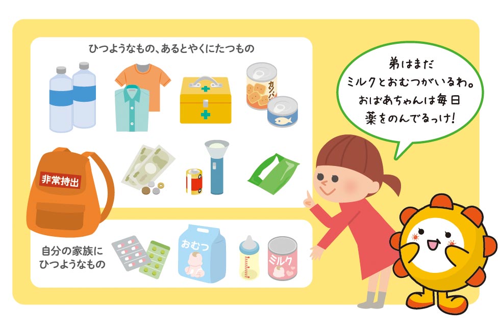 ぼうさいリュックを用意しよう