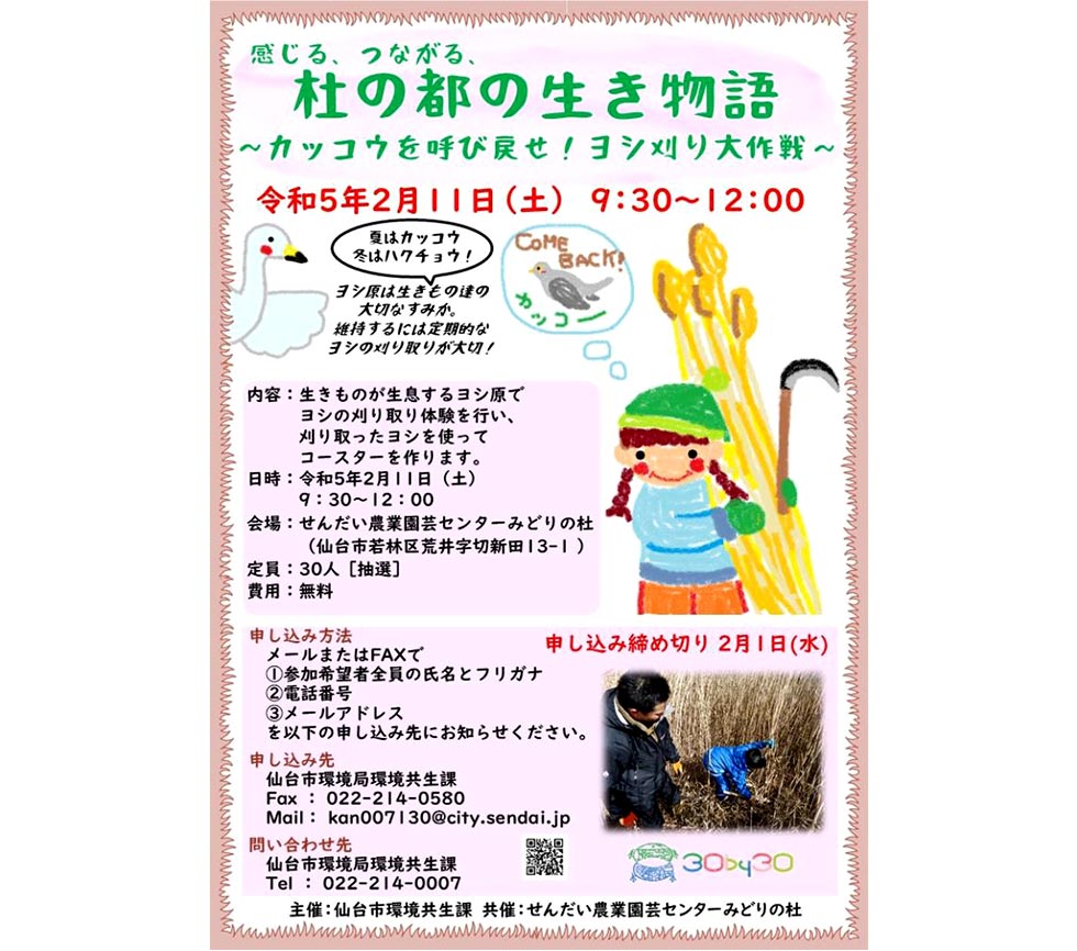 「杜の都の生き物語～カッコウを呼び戻せ！ヨシ刈り大作戦～」
