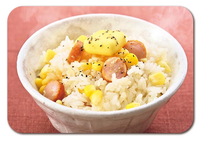 同じ材料で炊き込みごはん